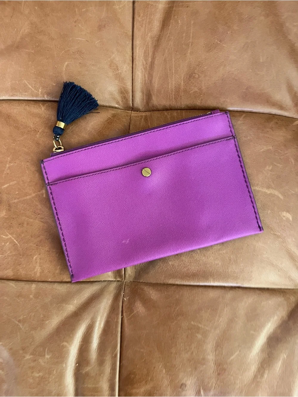 Purple/Fuschia J Crew Signet Pouch Fall 2017